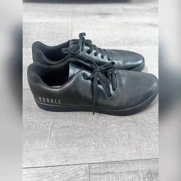 NOBULL Other - NOBULL All Black Perforated Traditional Leather Trainer Shoes